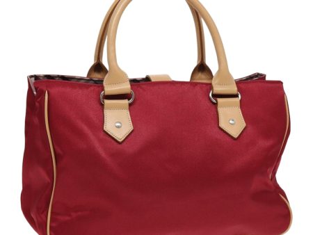 BURBERRY Nova Check Blue Label Hand Bag Nylon Red BeigeNew ti1858 For Sale