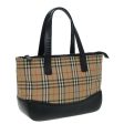 BURBERRY Nova Check Hand Bag Canvas Black BeigeNew bs16157 For Sale