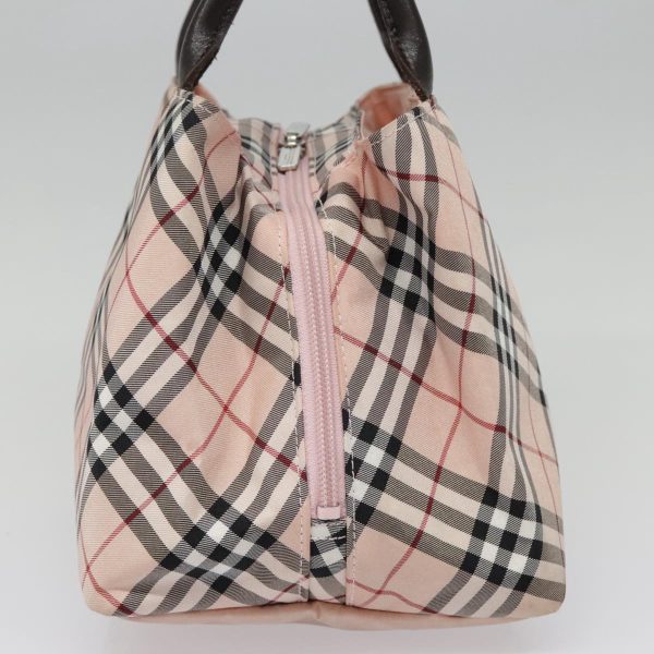 BURBERRY Nova Check Blue Label Hand Bag Nylon Pink SilverNew bs18583 For Sale