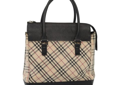 BURBERRY Nova Check Hand Bag Canvas BeigeNew 79759 Discount