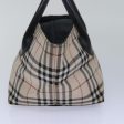 BURBERRY Nova Check Blue Label Hand Bag Nylon BeigeNew 80166 Fashion