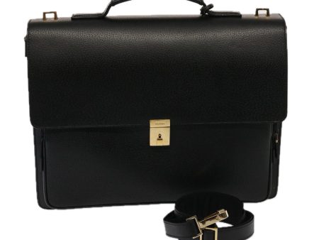 GUCCI Business Bag Leather Outlet 2way Black 76386 Online Hot Sale