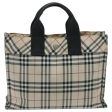 BURBERRY Nova Check Blue Label Hand Bag Nylon Beige Black SilverNew hs1689 Online Sale