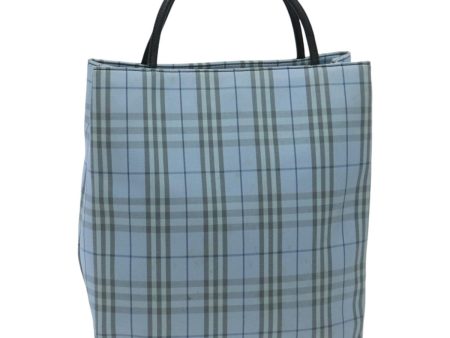 BURBERRY Nova Check Hand Bag Canvas BlueNew yb702 For Discount