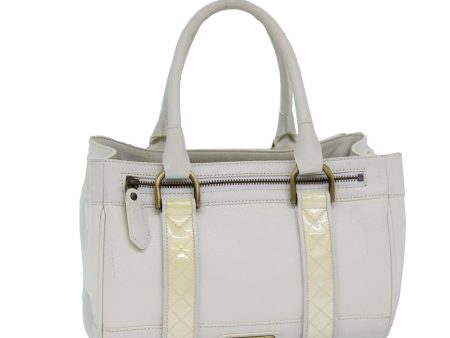 BURBERRY Hand Bag Leather WhiteNew ti1784 on Sale