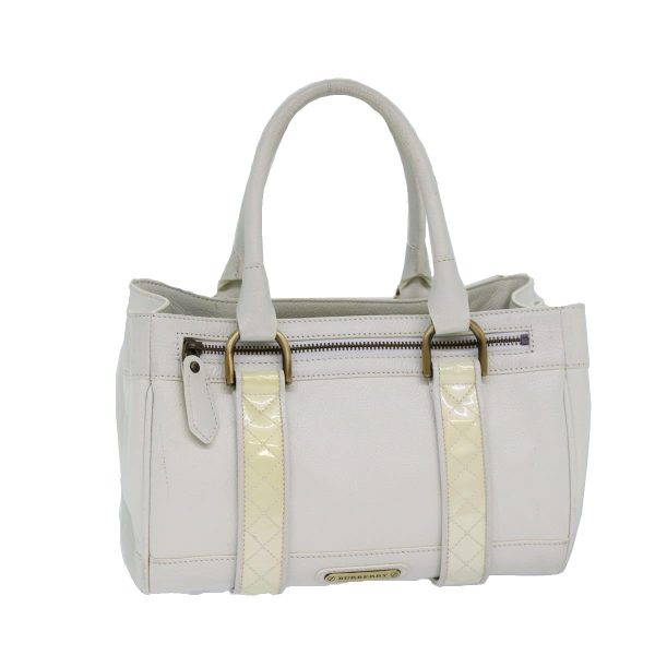 BURBERRY Hand Bag Leather WhiteNew ti1784 on Sale