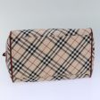 BURBERRY Nova Check Blue Label Hand Bag Nylon Beige Red SilverNew ti1926 Online now