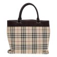 BURBERRY Nova Check Hand Bag Canvas Beige SilverNew ep5413 Fashion