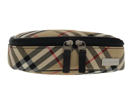 BURBERRY Nova Check Pouch Nylon Beige SilverNew 94478 Online