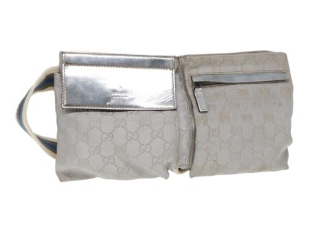 GUCCI GG Canvas Waist bag Silver 28566 83709 Fashion