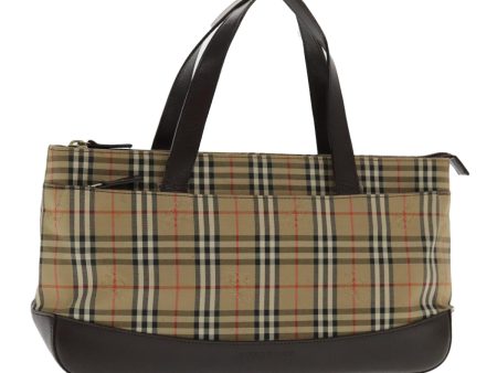 BURBERRY Nova Check Hand Bag Canvas Beige GoldNew 95708 Online