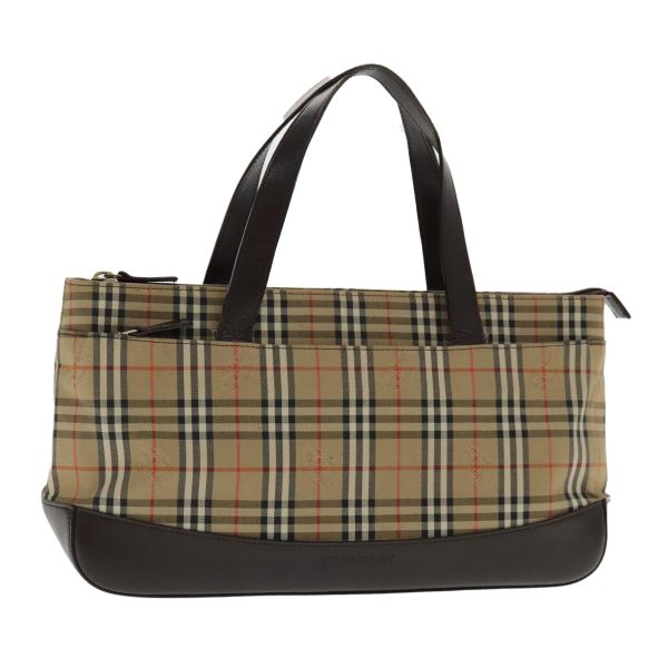 BURBERRY Nova Check Hand Bag Canvas Beige GoldNew 95708 Online