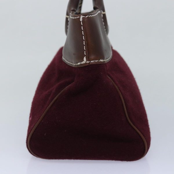 BURBERRY Blue Label Hand Bag Wool Wine RedNew ti1859 Supply