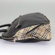 BURBERRY Nova Check Blue Label Hand Bag Canvas Black Beige SilverNew bs19370 For Discount