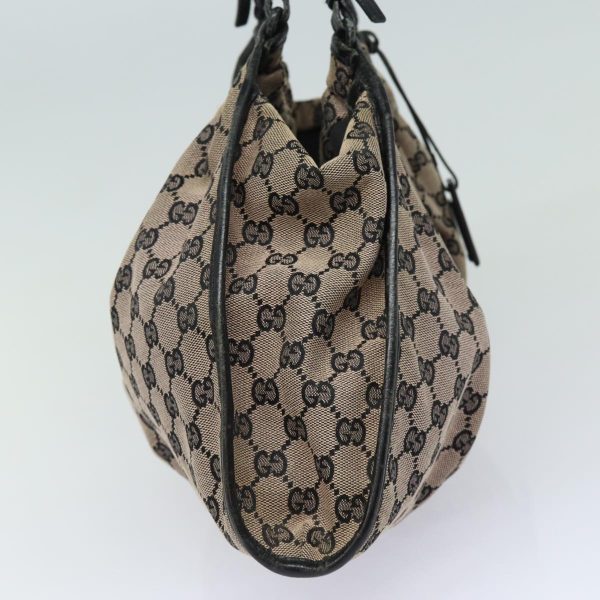 GUCCI GG Canvas Hand Bag Beige Black 76554 78779 Online Hot Sale