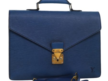 LOUIS VUITTON Epi Serviette Conseiller Business Bag Blue M54425  79611 For Sale