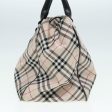 BURBERRY Nova Check Blue Label Hand Bag Nylon Beige Black SilverNew ti1959 Cheap