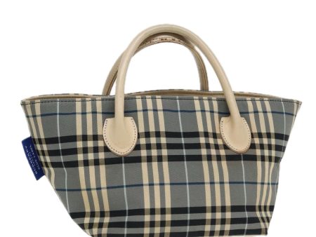 BURBERRY Nova Check Black label Hand Bag Nylon BlueNew mr478 Fashion