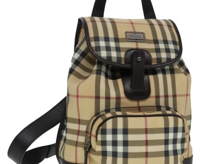 BURBERRY Nova Check Backpack PVC Leather BeigeNew 91566 Online now