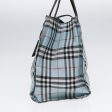 BURBERRY Nova Check Blue Label Hand Bag Nylon Beige SilverNew 86170 Discount