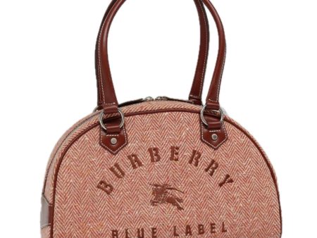 BURBERRY Blue Label Hand Bag Canvas Orange SilverNew 88982 For Discount