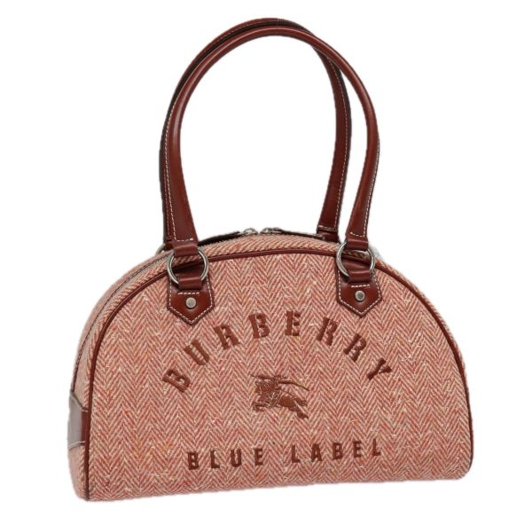 BURBERRY Blue Label Hand Bag Canvas Orange SilverNew 88982 For Discount