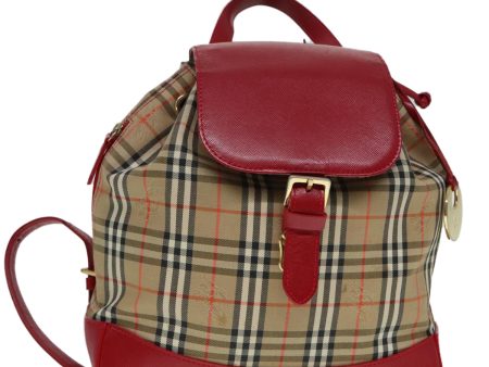 BURBERRY Nova Check Backpack Beige RedNew 89821 Supply