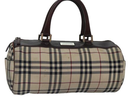 BURBERRY Nova Check Hand Bag Canvas Beige SilverNew bs17030 Fashion