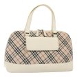 BURBERRY Nova Check Hand Bag Canvas Beige WhiteNew 88414 Online now