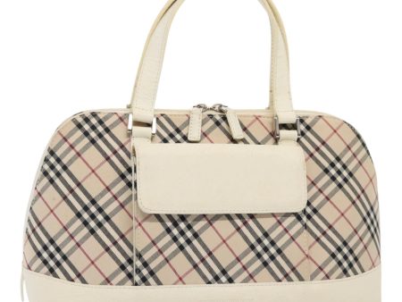 BURBERRY Nova Check Hand Bag Canvas Beige WhiteNew 88414 Online now