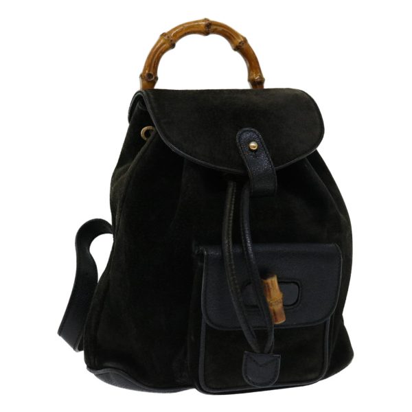 GUCCI Bamboo Backpack Suede Black 003 1956 0030 ep3893 Online