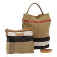 BURBERRY Nova Check Hand Bag Canvas 2way Beige GoldNew bs17419 Online