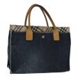 BURBERRY Blue Label Hand Bag Canvas Blue SilverNew ti2167 Online now