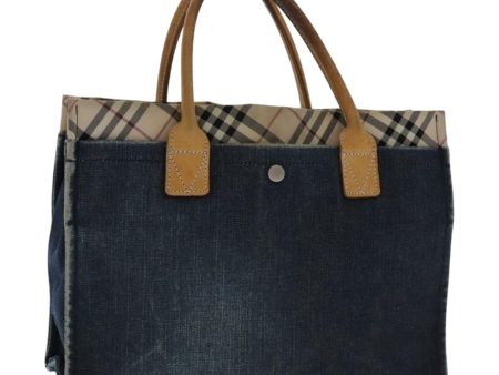 BURBERRY Blue Label Hand Bag Canvas Blue SilverNew ti2167 Online now