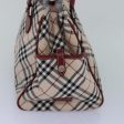 BURBERRY Nova Check Blue Label Hand Bag Nylon Beige Red SilverNew ti1926 Online now