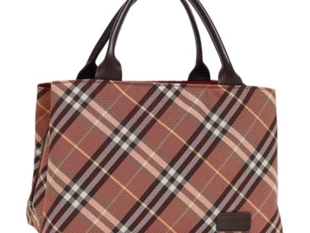 BURBERRY Nova Check Blue Label Hand Bag Nylon BrownNew ti2040 on Sale