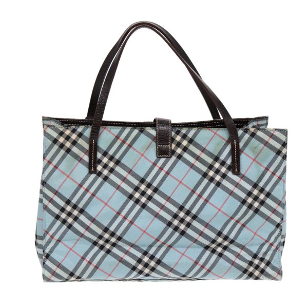 BURBERRY Nova Check Blue Label Hand Bag Nylon Beige SilverNew 86170 Discount