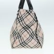 BURBERRY Nova Check Blue Label Hand Bag Nylon Beige Black SilverNew ti1959 Cheap