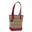 BURBERRY Nova Check Hand Bag Canvas Beige RedNew 77010 For Discount