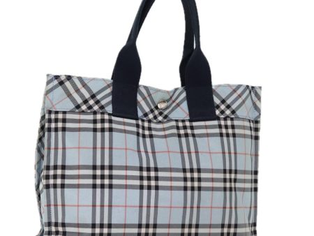 BURBERRY Nova Check Blue Label Hand Bag Nylon BlueNew kk234 Sale