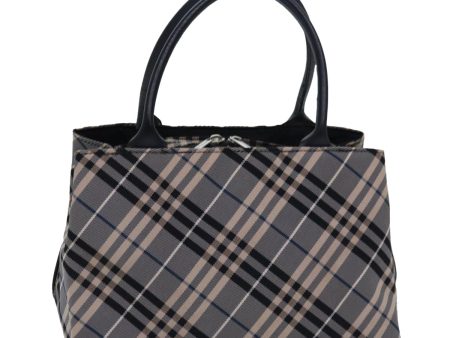 BURBERRY Nova Check Blue Label Hand Bag Nylon Gray BlackNew 81668 Supply