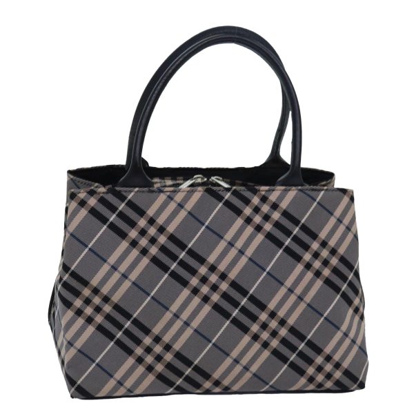 BURBERRY Nova Check Blue Label Hand Bag Nylon Gray BlackNew 81668 Supply