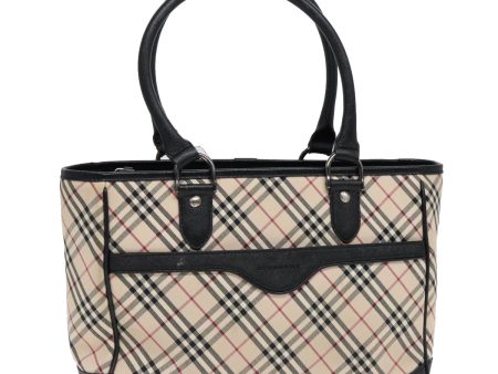 BURBERRY Nova Check Hand Bag Canvas Beige BlackNew 90729 For Discount