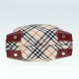 BURBERRY Nova Check Blue Label Hand Bag Nylon Beige RedNew ti1993 For Sale