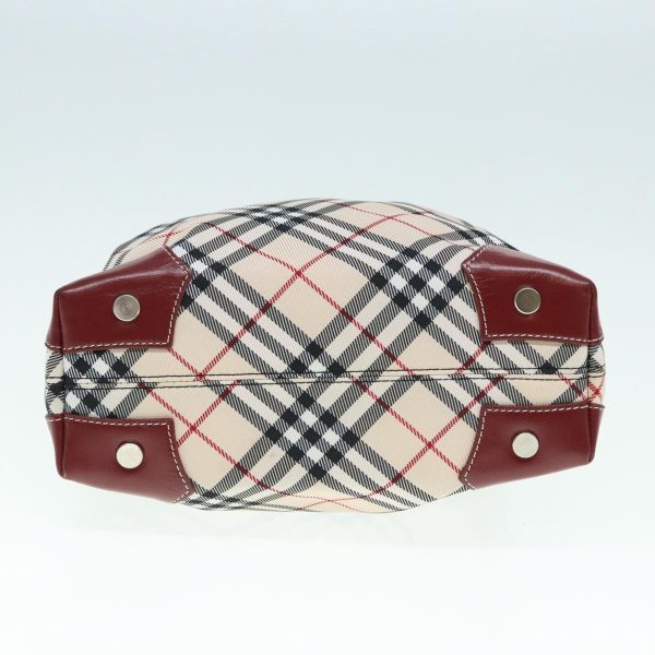 BURBERRY Nova Check Blue Label Hand Bag Nylon Beige RedNew ti1993 For Sale