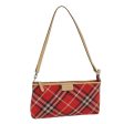 BURBERRY Nova Check Blue Label Hand Bag Canvas RedNew 83191 Supply