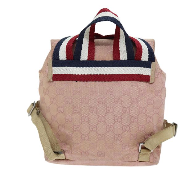 GUCCI GG Canvas Sherry Line Backpack Pink Red Navy 003 0242 73372 Fashion