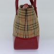 BURBERRY Nova Check Hand Bag Canvas Beige RedNew yk12895 on Sale