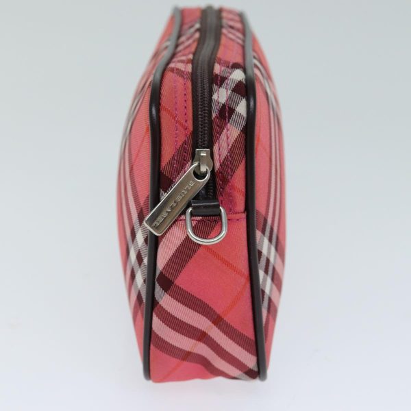 BURBERRY Nova Check Blue Label Hand Bag Nylon RedNew 80234 on Sale