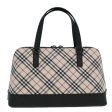 BURBERRY Nova Check Hand Bag Canvas Leather Beige Black SilverNew am6793 Online now